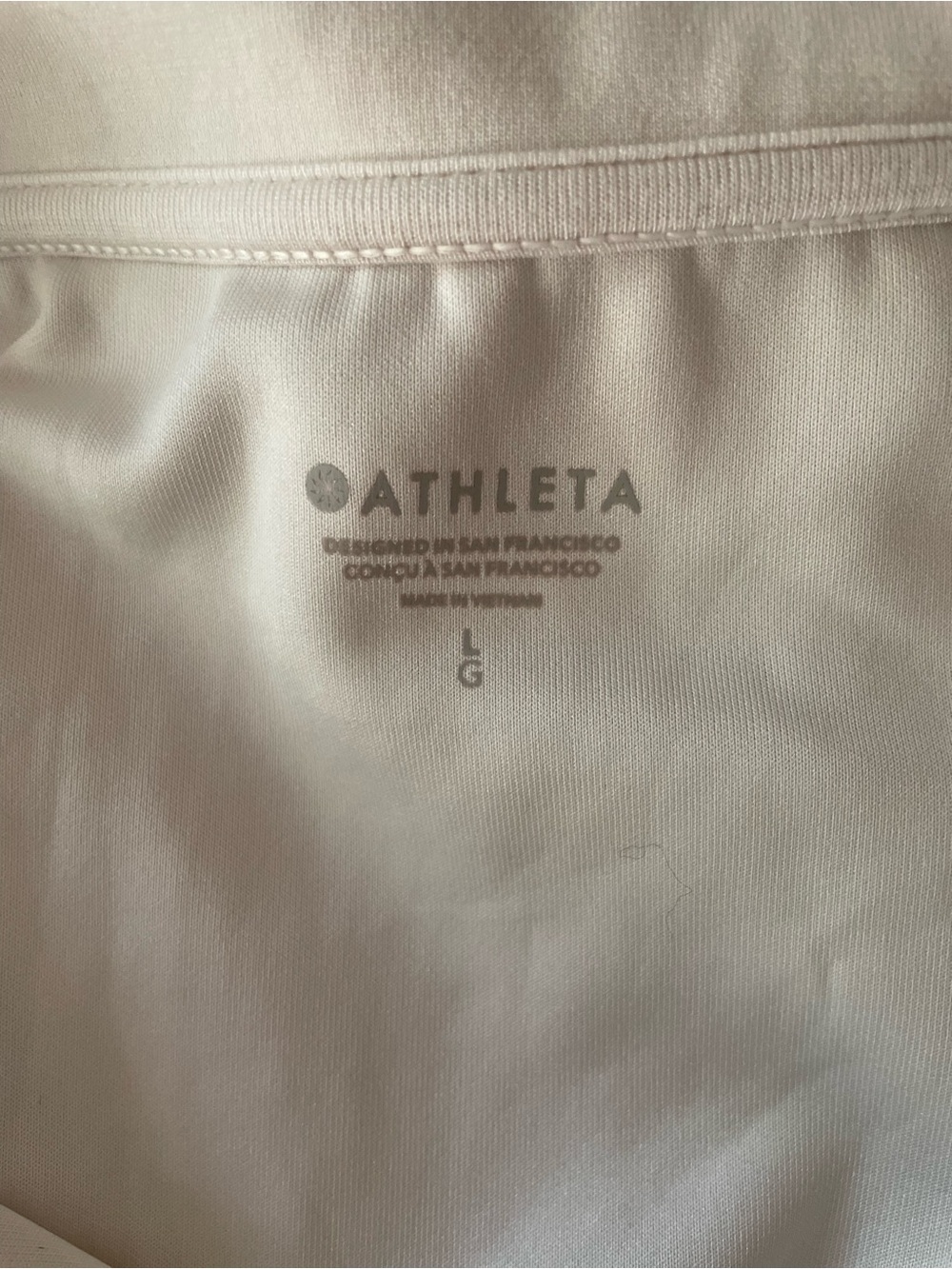 Athleta Seasoft Magnolia White Quarter-Zip Funnel Neck Sweatshirt Size Large - Picture 8 of 8